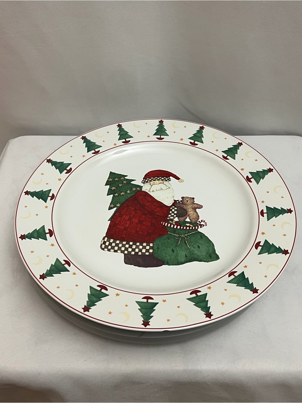 Sakura Debbie Mumm Magic Of Santa 12” Christmas Dinner Plate Vintage